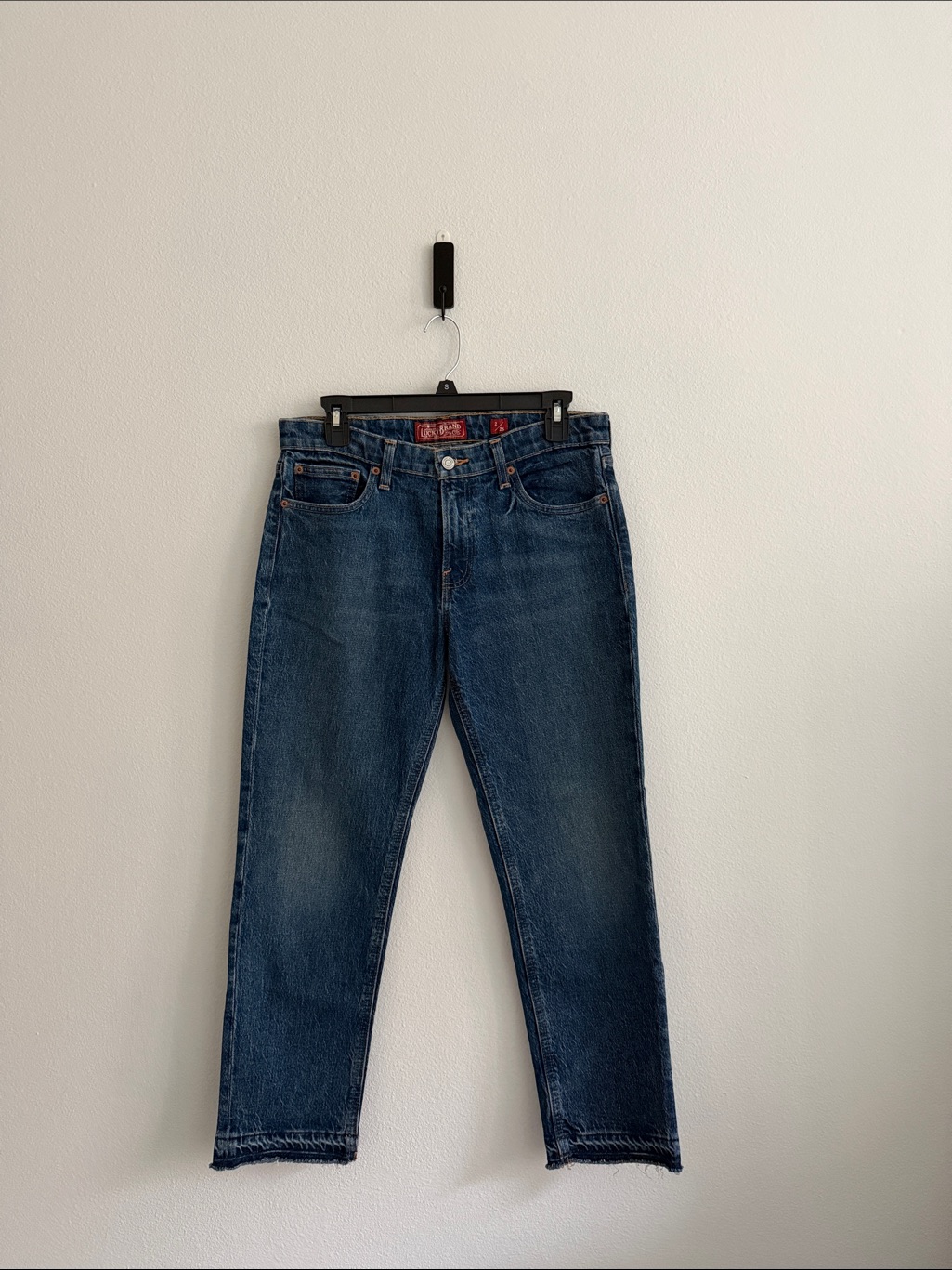 Lucky Brand Straight Leg Jeans In Dark Blue Denim